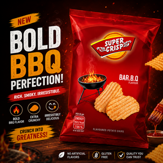 Super Crisp Bar.B.Q Flavour Potato Chips - 150g