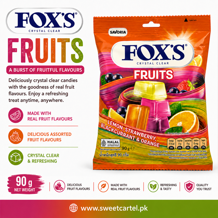 Fox's Fruits Crystal Clear Candies 90g