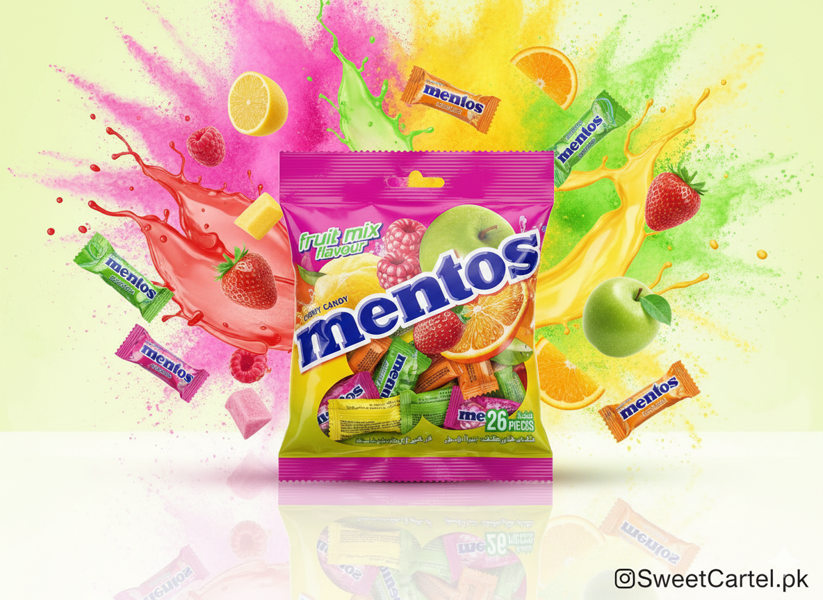 Mentos Fruit Chewy Dragees Candy Roll