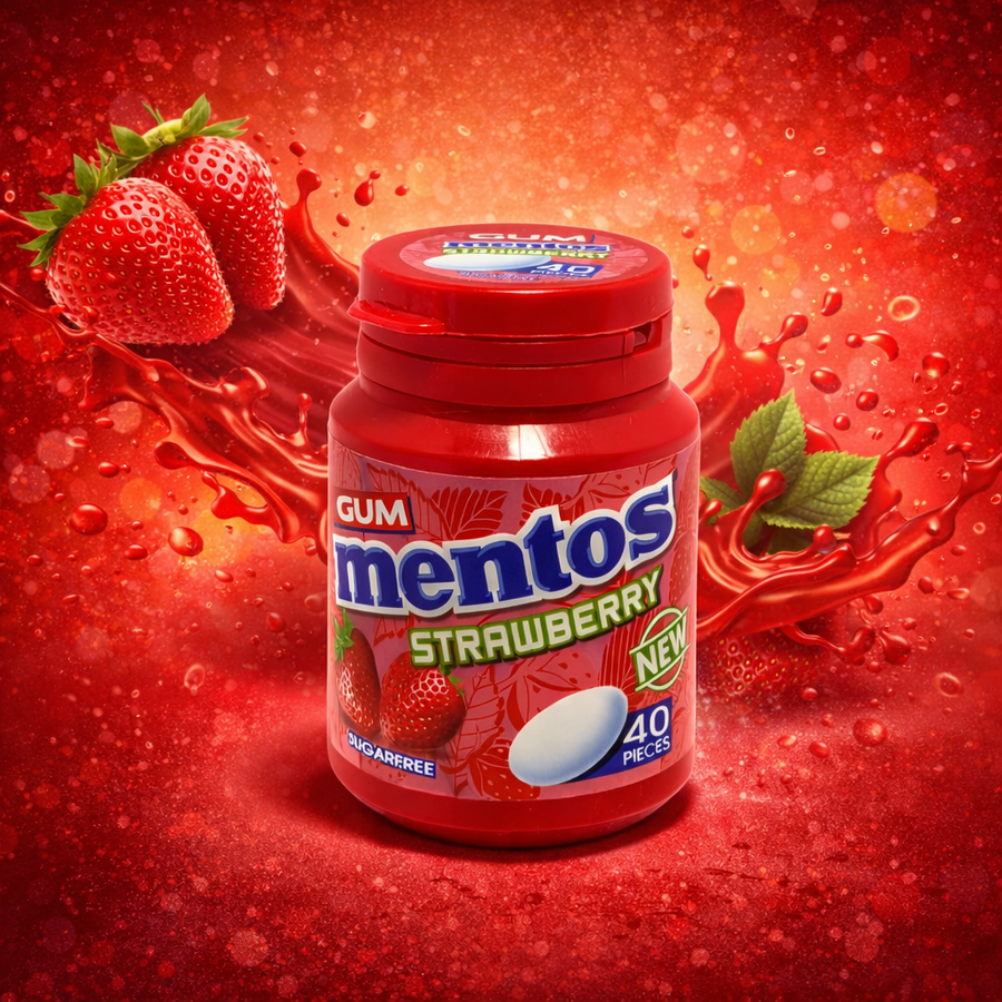 Mentos Strawberry Chewy Candy Roll