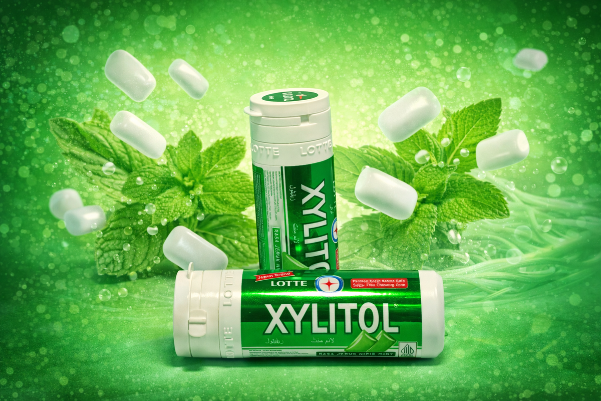 Lotte Xylitol Fresh Mint Chewing Gum Green 27.55g
