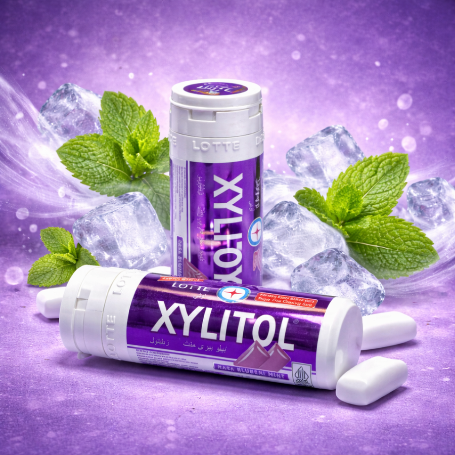 Lotte Xylitol Grape Mint Chewing Gum