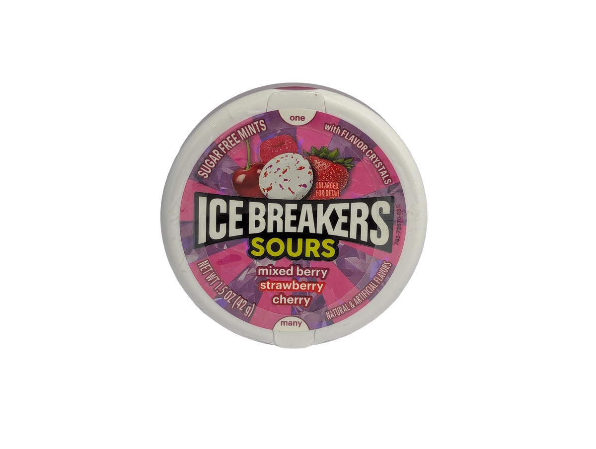 Ice Breakers Sours Sugar-Free Mints (Mixed Berry, Strawberry, Cherry)